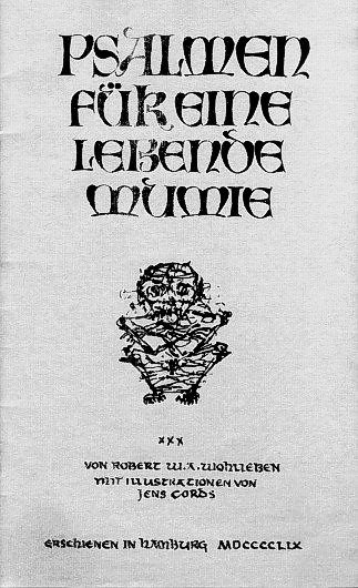 Jens Cords: Psalmen für eine lebende Mumie, Innentitel, 1959