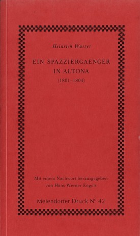 Heinrich Wrzer: Ein Spazziergnger in Altona (Einband)
