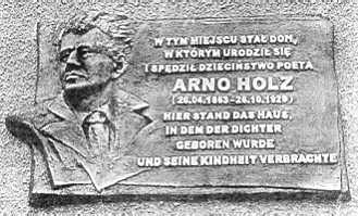 Arno Holz-Gedenktafel in Ketrzyn