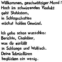 RW im Meiendorfer Druck 1: Willkommen, geschwätziger Mond